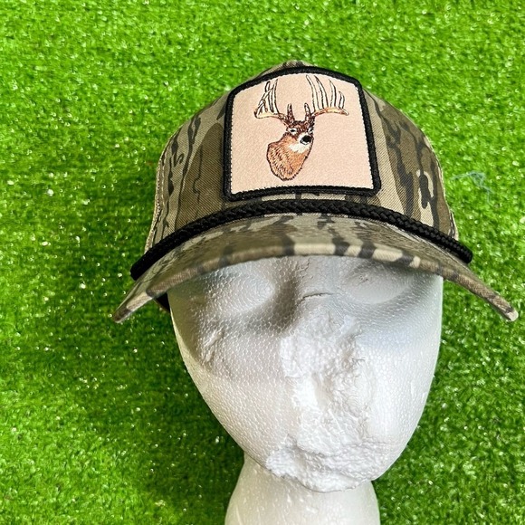 Mossy Oak Other - Vintage Camo Rope Hat SnapBack Buck Patch Deer Mossy Oak BottomLands